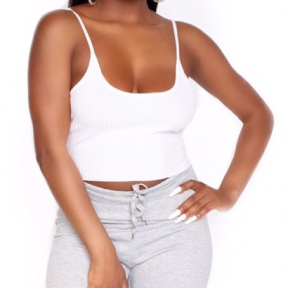 Basic knit white cami